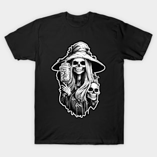 Witch skulls Halloween T-Shirt